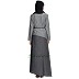 Casual Denim abaya- Grey-Black